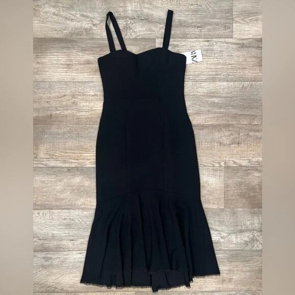 ZARA Black Sweetheart Asymmetric Midi Dress 🖤✨ | Size M | NWT | LAST ONE - Picture 16 of 16